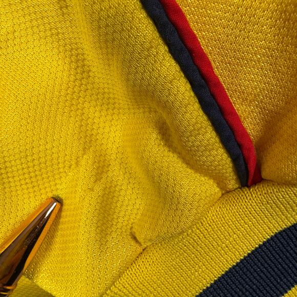 Vintage 90s Y2K Boff USA Quarter Zip Sweater Yellow Men's XXL Motorcycle Hi-Vis - Picture 15 of 15